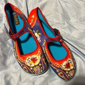 Hot Chocolate Design Shoes Carrousel Size 41 11 Mary Jane Flats Flowers Retro